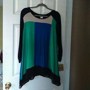 Valerie Stevens Color Block Top